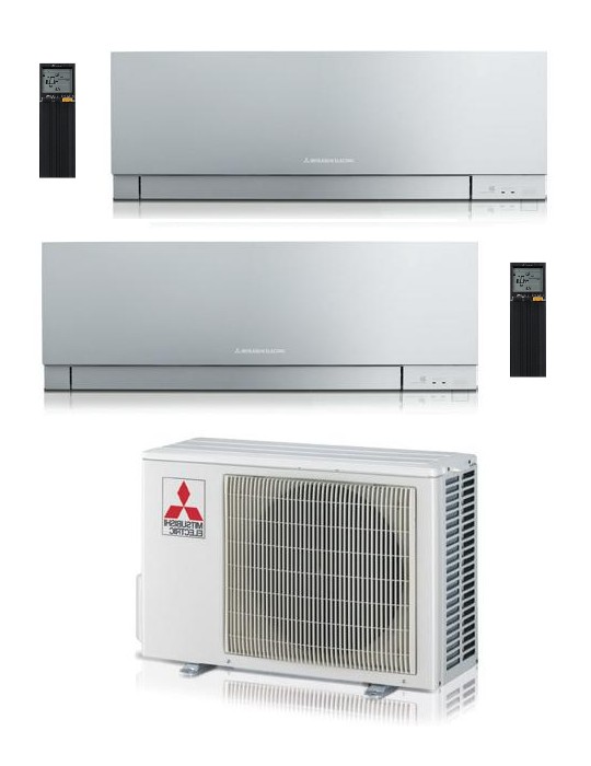 Climatizzatore Condizionatore Dual Split Inverter Mitsubishi Kirigamine Zen Silver 9000+9000 btu U.E. 4.2 Kw R-32 Wi-Fi A+++ A++