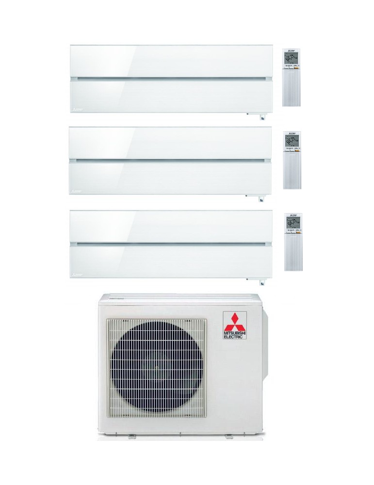 Climatizzatore Condizionatore Trial Split Inverter Mitsubishi Kirigamine Style Pearl White  9+12+18 U.E. 6.8 Kw R-32 WiFi A++A+
