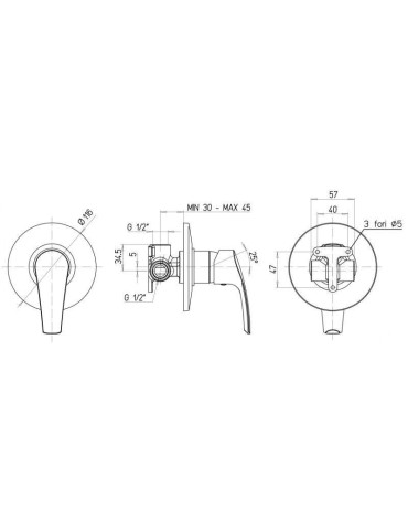 Miscelatore doccia incasso Paini Atomix 3.0 2