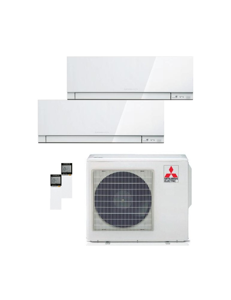 Climatizzatore Condizionatore Mitsubishi Electric Kirigamine Zen White Dual Split 12000+18000 btu U.E. 5.3 Kw R32 Wi-Fi A+++ A++