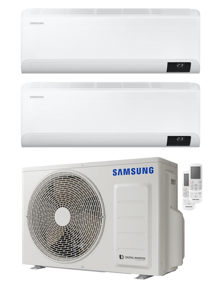 Climatizzatore Condizionatore Samsung Cebu Dual Split 9000+12000 btu R-32 U.E. 5.0 Kw Wi-Fi A++A+