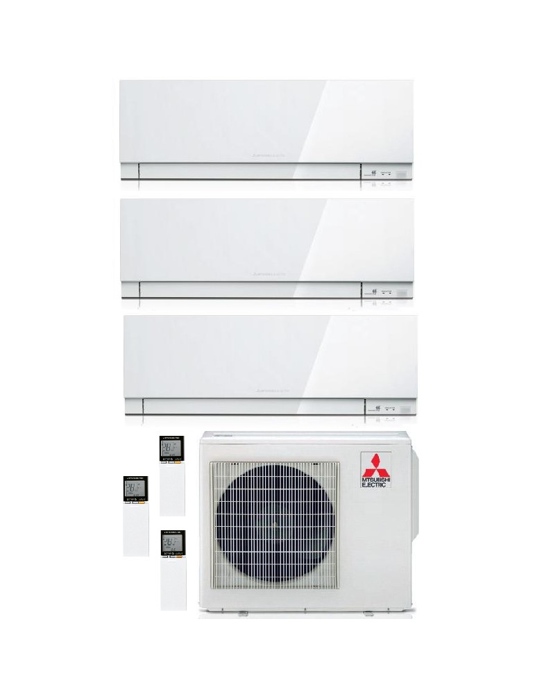 Climatizzatore Condizionatore Mitsubishi Electric Kirigamine Zen White Trial Split 9+9+9  Btu U.E. 5.4 Kw R-32 Wi-Fi A+++ A++