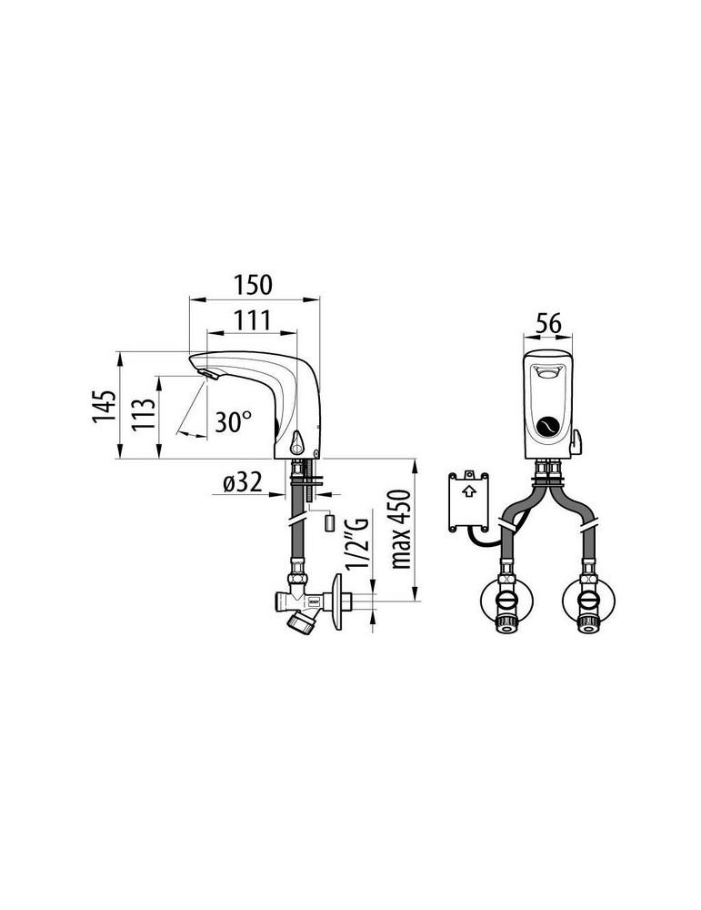 Miscelatore elettrico DMP Sette Mix 230Vac in ottone