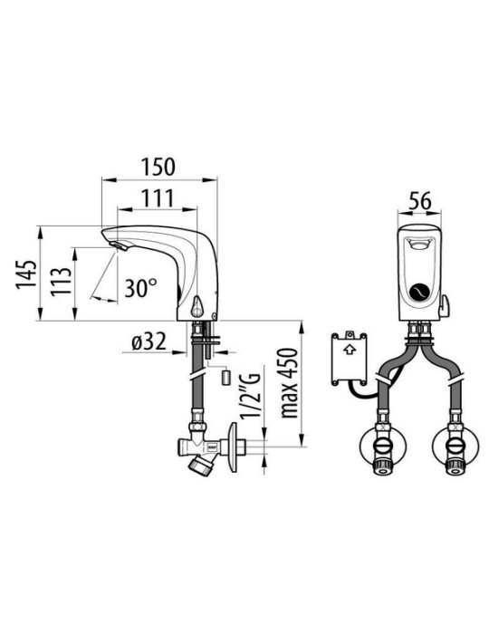 Miscelatore elettrico DMP Sette Mix 230Vac in ottone