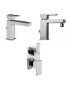 Kit Rubinetto Miscelatore Bagno Lavabo Bidet Doccia Cromo Argo Serie MRC