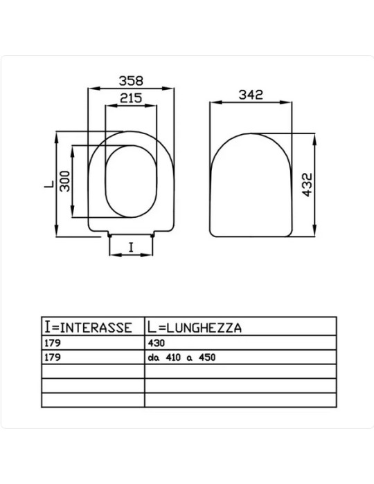 Copriwater Coprivaso Sedile Compatibile Serie Diana Dedicato In Legno Rivestito Bianco Con Cerniere