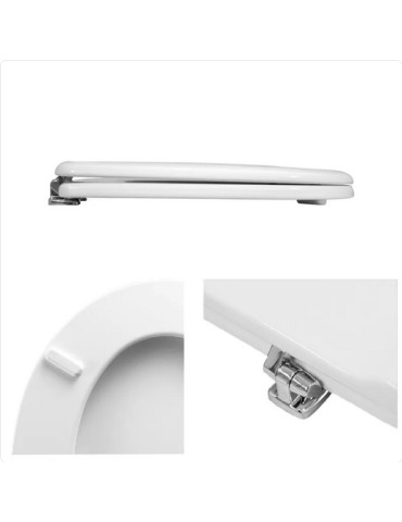 Copriwater Coprivaso Sedile Compatibile Serie Colibri 2 Dedicato In Legno Rivestito Bianco Con Cerniere 2