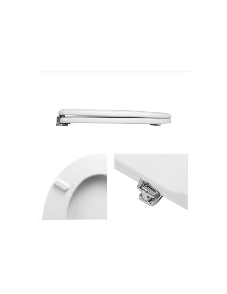 Copriwater Coprivaso Sedile Compatibile Serie Colibri 2 Dedicato In Legno Rivestito Bianco Con Cerniere