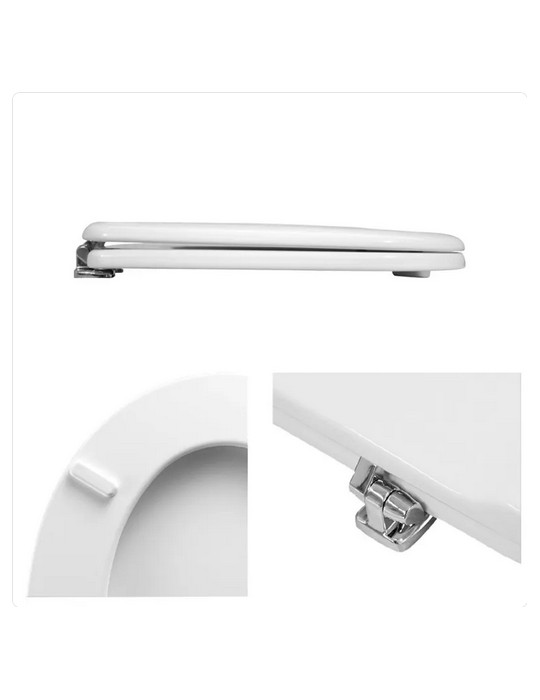 Copriwater Coprivaso Sedile Compatibile Serie Colibri 2 Dedicato In Legno Rivestito Bianco Con Cerniere