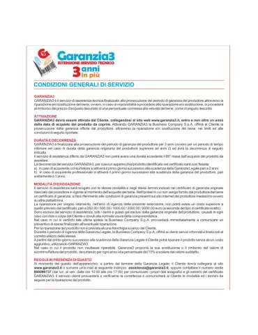Garanzia 3 - Estensione Del Servizio Tecnico Fino A 2000,00 Euro 2