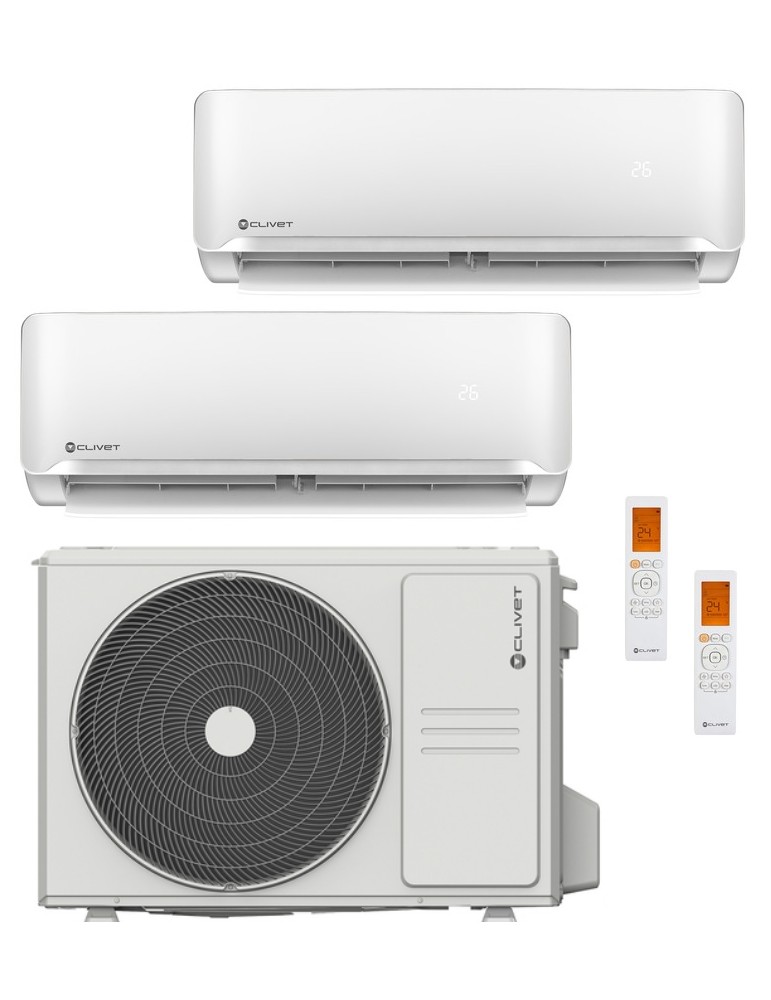 Climatizzatore Condizionatore Clivet Essential 2 Dual Split 9000+12000 Btu Inverter R-32 A++ A+ U.E. 5.3 Kw New 2022