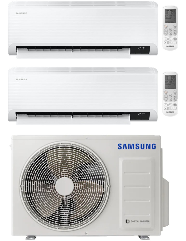 Climatizzatore Condizionatore Samsung Cebu Dual Split 9000+9000 btu R-32 U.E. 4.0 Kw Wi-Fi A++A+
