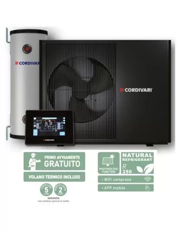Pompa di Calore Cordivari Vestalis Solar 7 kw Monofase con Volano 50lt - Wifi 2