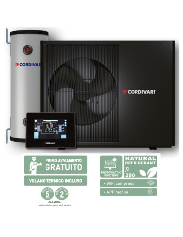 Pompa di Calore Cordivari Vestalis Solar 7 kw Monofase con Volano 50lt - Wifi 2