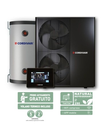 Pompa di Calore Cordivari Vestalis Solar 16 kw Monofase con Volano 100lt - Wifi 2