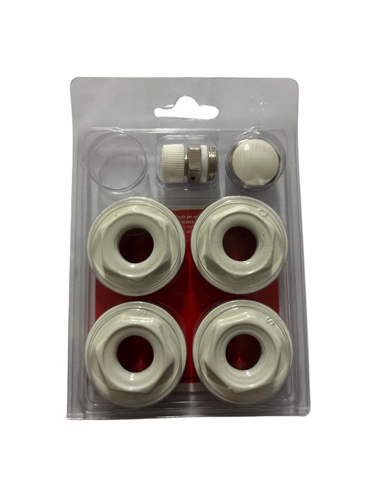 Kit Universale per Radiatori in Alluminio con riduzioni, valvola di sfiato e tappo 1" X 3/8" Kit Universale per Radiatori in Alluminio con riduzioni, valvola di sfiato e tappo 1" X 3/8"