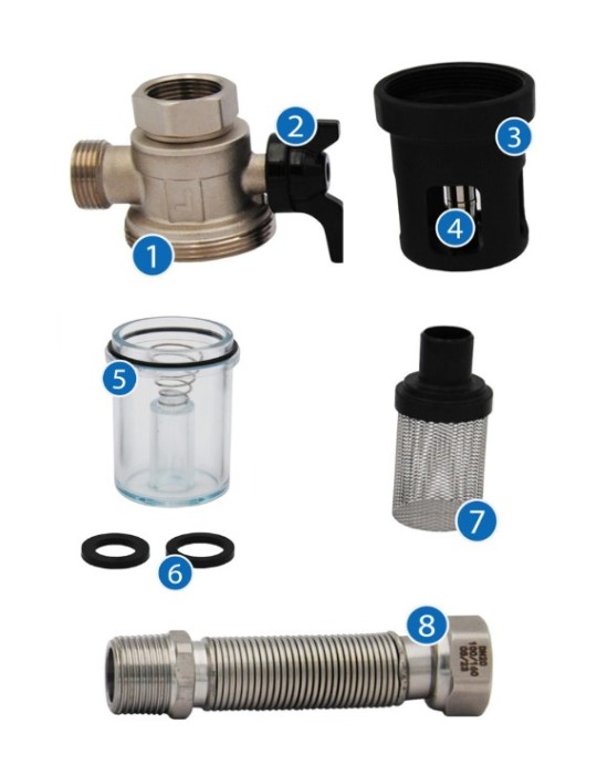 Mini filtro defangatore magnetico DSBLUE.PL Tecnogas per caldaia a condensazione 70044