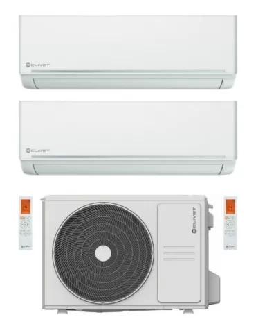 Climatizzatore Clivet EZCool Dual Split 12000+12000 Btu Inverter R-32 Wi-Fi Optional A++ A+ U.E. 6.1 Kw