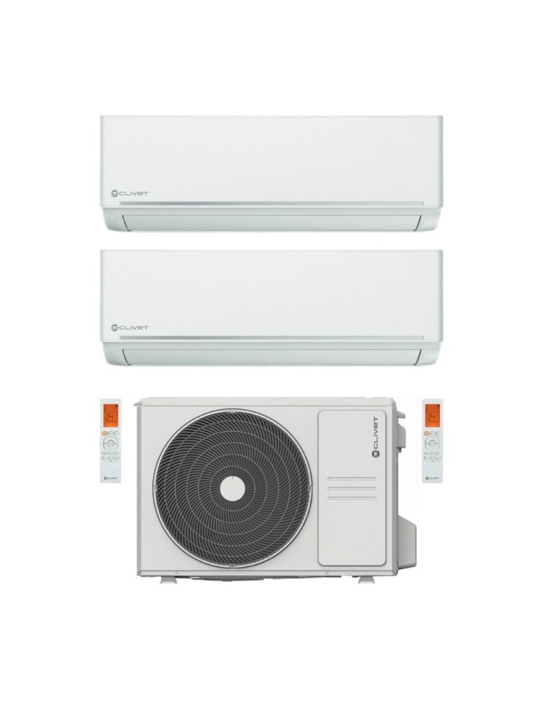 Climatizzatore Clivet EZCool Dual Split 12000+12000 Btu Inverter R-32 Wi-Fi Optional A++ A+ U.E. 6.1 Kw Climatizzatore Clivet EZCool Dual Split 12000+12000 Btu Inverter R-32 Wi-Fi Optional A++ A+ U.E. 6.1 Kw