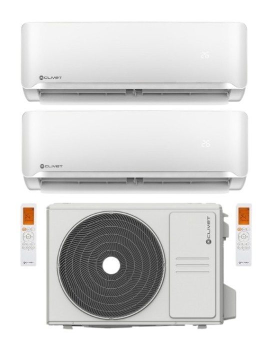 Climatizzatore Clivet Essential 2 Dual Split 12000+12000 Btu Inverter R-32 A++ A+ U.E. 6.2 Kw Climatizzatore Clivet Essential 2 Dual Split 12000+12000 Btu Inverter R-32 A++ A+ U.E. 6.2 Kw