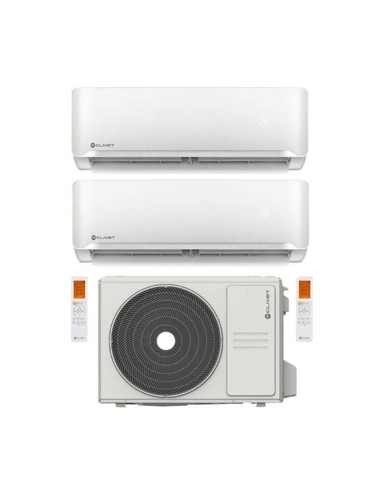 Climatizzatore Condizionatore Clivet Essential 2 Dual Split 12000+12000 Btu Inverter R-32 A++ A+ U.E. 5.3 Kw Climatizzatore Condizionatore Clivet Essential 2 Dual Split 12000+12000 Btu Inverter R-32 A++ A+ U.E. 5.3 Kw