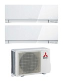 Mitsubishi Climatizzatore Dual Split Kirigamine Zen MSZ-EF Bianco 12+12 con MXZ-2F53VF Inverter R32 WiFi Classe A+++