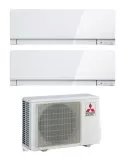 Mitsubishi Climatizzatore Dual Split Kirigamine Zen MSZ-EF Bianco 12+18 con MXZ-3F54VF Inverter R32 WiFi Classe A+++