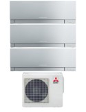 Climatizzatore Condizionatore Mitsubishi Electric Kirigamine Zen Silver Trial Split 9+9+9  Btu U.E. 5.4 Kw R-32 Wi-Fi A+++ A++