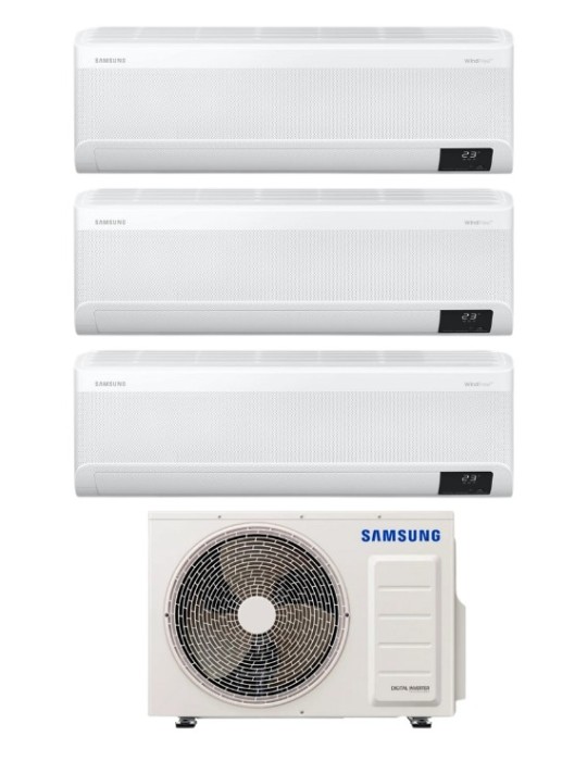 Climatizzatore Condizionatore Trial Split Inverter Samsung Serie Windfree Elite 7000+7000+7000 btu con AJ052TXJ3KG A+++ Wi-Fi Climatizzatore Condizionatore Trial Split Inverter Samsung Serie Windfree Elite 7000+7000+7000 btu con AJ052TXJ3KG A+++ Wi-Fi