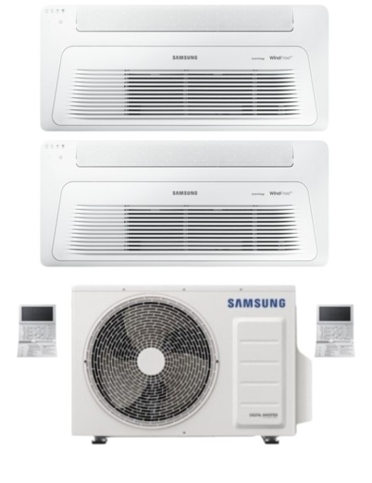 Samsung Dual Split Climatizzatore 1 Via WindFree Cassetta 9000+9000 AJ026TN1DKG  R-32 AJ040TXJ2KG 4.0 kw Samsung Dual Split Climatizzatore 1 Via WindFree Cassetta 9000+9000 AJ026TN1DKG  R-32 AJ040TXJ2KG 4.0 kw