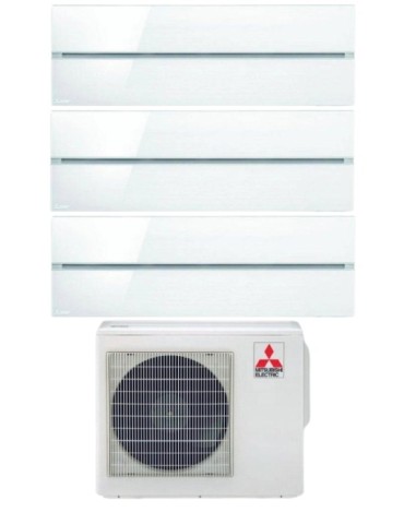 Climatizzatore Condizionatore Mitsubishi Electric Kirigamine Style Pearl White Trial Split 9+12+18 Btu U.E. 6.8Kw R32 WiFi A++A+