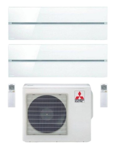 Climatizzatore Condizionatore Mitsubishi Electric Kirigamine Style Pearl White Dual Split 9000+9000 U.E. 4.2Kw R32 WiFi A+++A++
