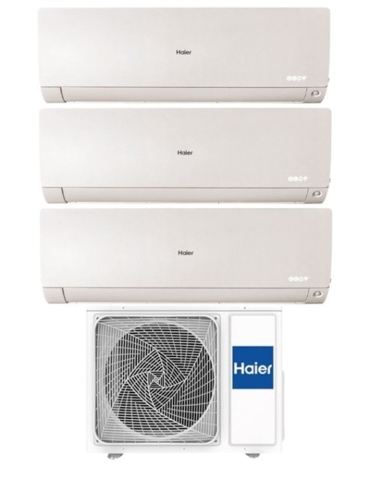 Haier Climatizzatore Trial Split Flexis Plus White 9+9+9 Con 3U55S2SR5FA Inverter Wi-Fi Classe A++ Haier Climatizzatore Trial Split Flexis Plus White 9+9+9 Con 3U55S2SR5FA Inverter Wi-Fi Classe A++