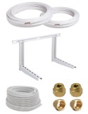 Kit installazione climatizzatore mono - 2mt rame 1/4" + 1/2" - staffa