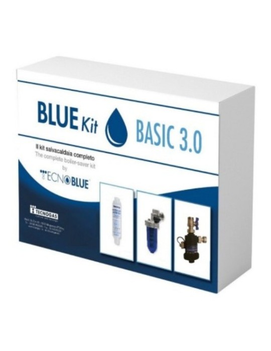 Tecnogas Kit Salvacaldaia BlueKit Basic 3.0 con Defangatore Filtro Magnetico + Dosatore Polifosfati + Neutralizzatore Condensa
