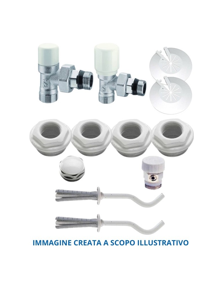 Termosifoni Radiatori Global Vox 700 da 2 a 12 Elementi in Alluminio Bianco RAL9010 + Kit Accessori
