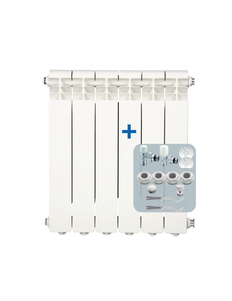 Global Termosifoni Radiatori Iseo 800 da 2 a 12 Elementi in Alluminio Bianco RAL9010 + Kit Accessori Global Termosifoni Radiatori Iseo 800 da 2 a 12 Elementi in Alluminio Bianco RAL9010 + Kit Accessori