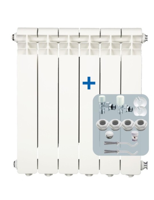Global Termosifoni Radiatori Iseo 800 da 2 a 12 Elementi in Alluminio Bianco RAL9010 + Kit Accessori Global Termosifoni Radiatori Iseo 800 da 2 a 12 Elementi in Alluminio Bianco RAL9010 + Kit Accessori