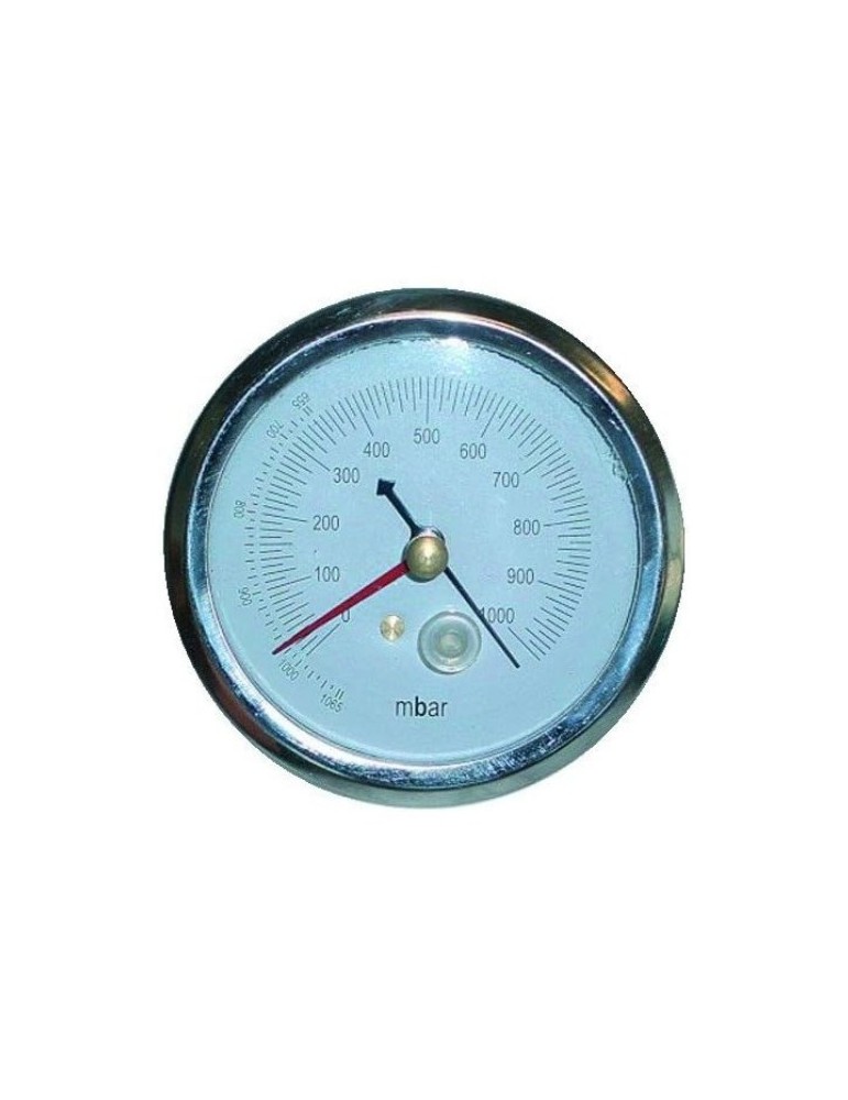 Vacuometro di ricambio con attacco posteriore centrale- Ø 80 mm - 1/8" NPT