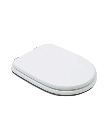 Copriwater Coprivaso Sedile Compatibile Serie Aretusa Dedicato In Legno Rivestito Bianco Con Cerniere