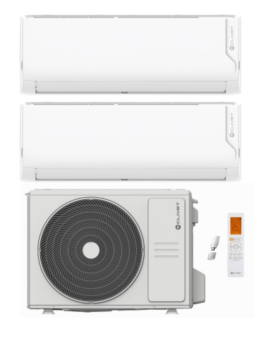 Climatizzatore Condizionatore Clivet Cristallo Dual Split 9000+9000 Btu Inverter R-32 Wi-Fi A++ A+ U.E. 4.1 Kw