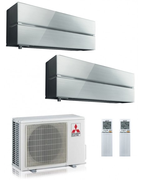 Climatizzatore Condizionatore Mitsubishi Electric Kirigamine Style Pearl White Dual Split 9000+12000 U.E. 5.3Kw R32 WiFi A+++A++