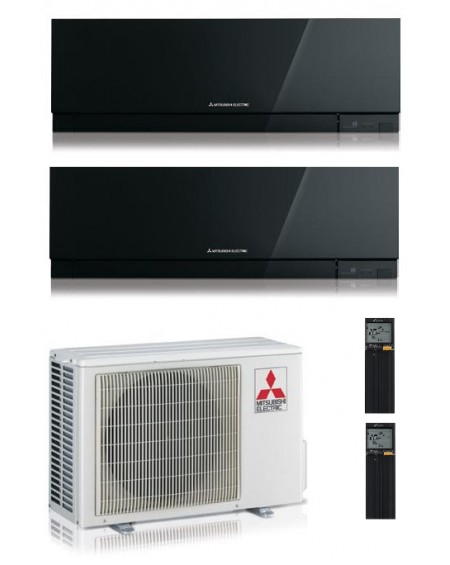 Climatizzatore Condizionatore Mitsubishi Electric Kirigamine Zen Black Dual Split 9000+9000 btu U.E. 4.2 Kw R-32 Wi-Fi A+++ A++